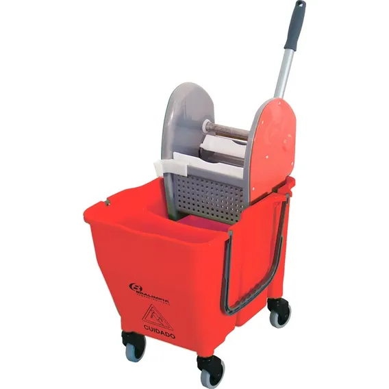 Balde Espremedor Mop 脷mido Dobl么 30 L Vermelho Bralimpia Foto 1