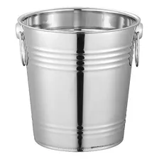 Balde Gelo Aço Inox Grande 20cm 5 Litros Com Alças Frigopro Cor Prateado Listras Foto  mini 1