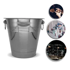 Balde Gelo Inox Champagne 4,4 Litros Champanheira Cerveja Cor Prateado Foto mini 4
