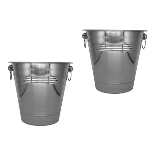 Balde Gelo Inox Champagne 4,4 Litros Champanheira Cerveja Cor Prateado Foto 1