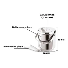Balde Gelo Térmico Ice Com Tampa 2,3 L Forma Inox 7909 Foto mini 4