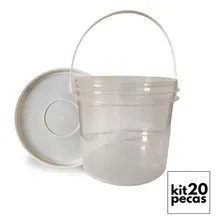 Balde P Embalagem 2.2l Alça Plast Transp 20 Pçs Foto  mini 1