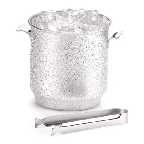 Balde Para Gelo Bartender Inox Com Pinça 2 L Forma Cor Cinza Liso Foto 1