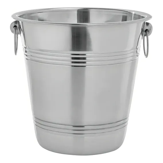Balde Para Gelo Em Aço Hércules Inox 4,5 Litros Para Bebidas Cerveja Foto 1