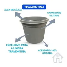 Balde Refil Para Lixeira Embutir Tramontina 8 Litros Cor Cinza Foto mini 4