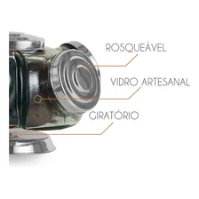 Baleiro De Vidro Médio Prata Giratório Bomboniere Antigo Foto mini 4