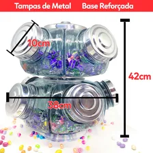 Baleiro Giratório De Vidro Expositor Balas Doces Comércio Cor Prateado Foto mini 4