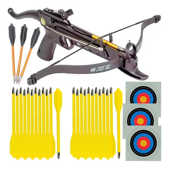 Balestra Besta Cobra 80 Lbs + 24 Setas S65-y + 3 Setas Al Foto 1