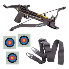 Balestra Besta Pistol Cobra 80 Lbs + 3 Setas + Bandoleira Foto mini 1