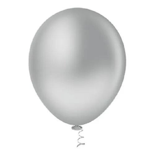 Balão Bexiga N° 9 Prata Metalizado Pic Pic C/ 50 Uni Foto 1