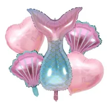 Balão Calda Sereia Balão Concha Balão Coração - Kit C/5 Fest Foto mini 1