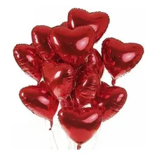 Balão Coração Metalizado Vermelho 45 Cm Com 10 Unidades Foto mini 1