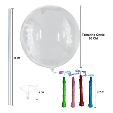 Balão Festa Led Colorido Bubble 60cm - 4 Unidades Bubble Led Foto mini 4