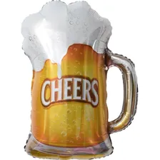 Balão Metalizado Cerveja 70cm Caneca De Chopp Cheers Boteco Cor Amarelo Foto  mini 1