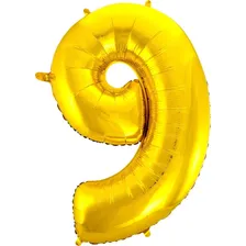 Balão Metalizado Dourado - Número 9 - Grande - 70 Cm Foto mini 1