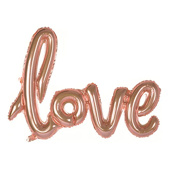 Balão Metalizado Love Rose Gold Imediato Foto 1