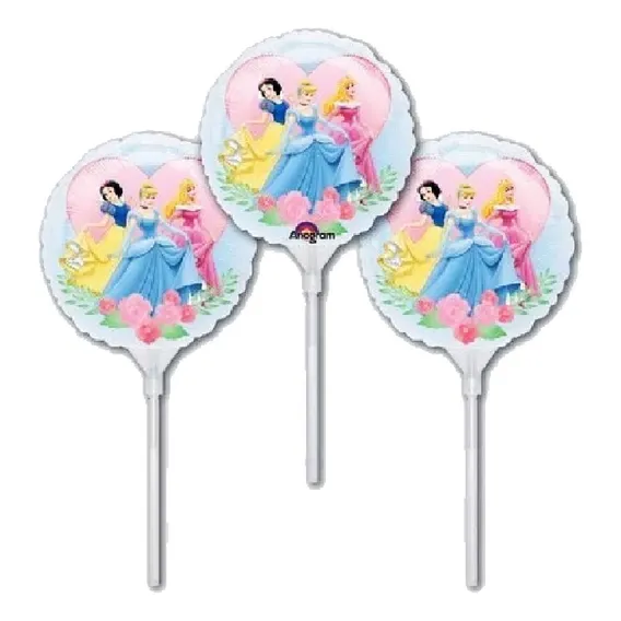 Balão metalizado Princesas Disney: 8 pacote com 3 = 24 balões Anagram Foto 1