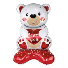 Balão papel metalizado Luma Festas Balão Metalizado urso branco 150cm - 1 unidade Foto mini 1