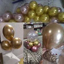 Balões Látex Cromado Redondo Aniversário 25 Unidades 5 Po Cor Rose Gold Foto mini 2