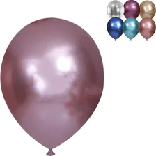 Balões Látex Cromado Redondo Aniversário 25 Unidades 5 Po Cor Rose Gold Foto mini 1