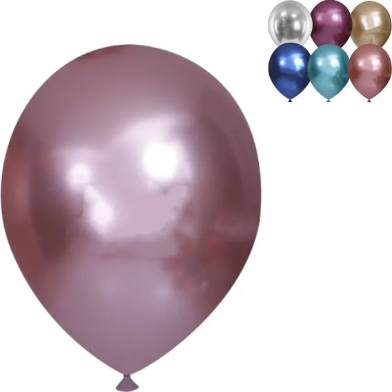 Balões Látex Cromado Redondo Aniversário 25 Unidades 5 Po Cor Rose Gold Foto 1