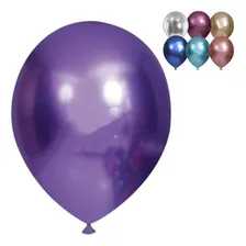 Balões Látex Cromado Redondo Aniversário 25 Unidades 5 Po Cor Violeta Foto mini 1