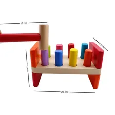 Bancada Bate Martelo Com Pinos Brinquedo Educativo Beb Foto mini 2
