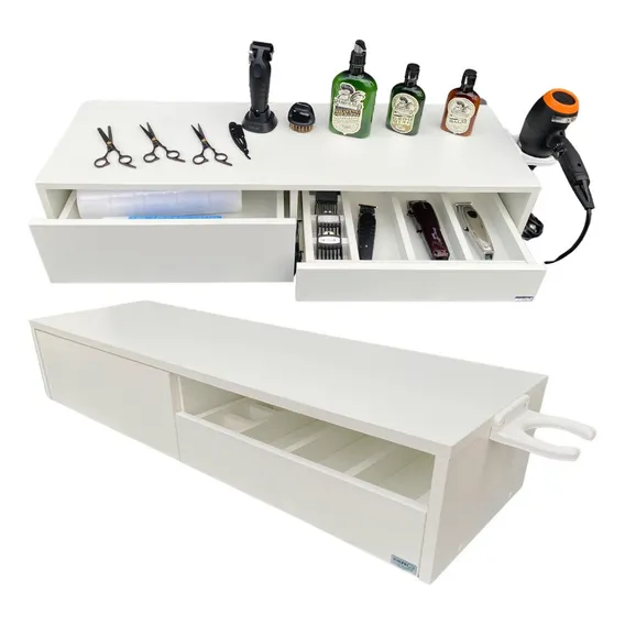 Bancada Console Barbearia Mdf Com Porta Maquinas Foto 1