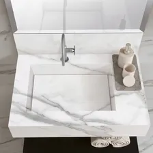 Bancada Em Porcelanato Para Banheiro 60cm Pr贸 Com Cuba Wt Foto mini 2
