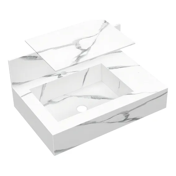 Bancada Em Porcelanato Para Banheiro 60cm Pr贸 Com Cuba Wt Foto 1
