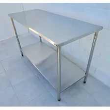Bancada Inox 120x60 Com Rodizio Mesa Carrinho Inox Multiuso Foto mini 3