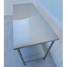 Bancada Inox 120x60 Com Rodizio Mesa Carrinho Inox Multiuso Foto mini 4