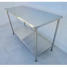 Bancada Inox 120x60 Com Rodizio Mesa Carrinho Inox Multiuso Foto mini 3
