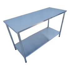 Bancada Mesa Inox Industrial Prateleira Paneleiro 200x60x90 Foto  mini 1