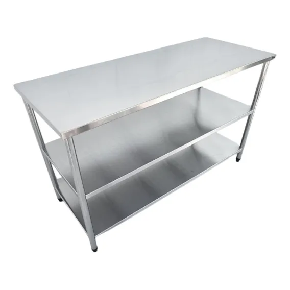 Bancada Mesa Inox Multiuso Pão 2 Divisorias 90x60 Foto 1