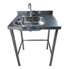 Bancada Pia Com Cuba Inox 65cm Compacta Foto  mini 1