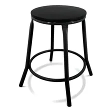 Banco Banqueta Baixa Austin Ferro Preta Para Cozinha Bar Acabamento Da Estrutura Semi Brilho Cor Preto Foto  mini 1