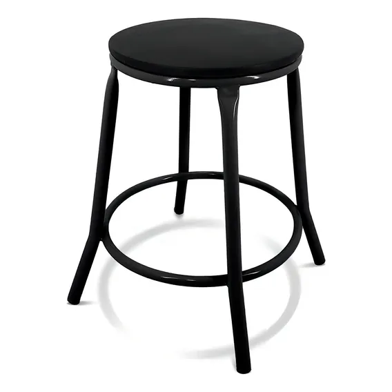 Banco Banqueta Baixa Austin Ferro Preta Para Cozinha Bar Acabamento Da Estrutura Semi Brilho Cor Preto Foto 1