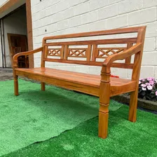 Banco Madeira Namoradeira Para Varanda 3 Lugares Rustico Cor Laranja Foto mini  3