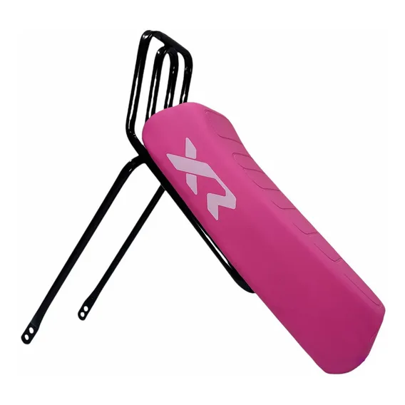 Banco Mobilete Selim Com Bagageiro Bicicleta + Presilha Cor Banco Rosa/suporte Preto Foto 1
