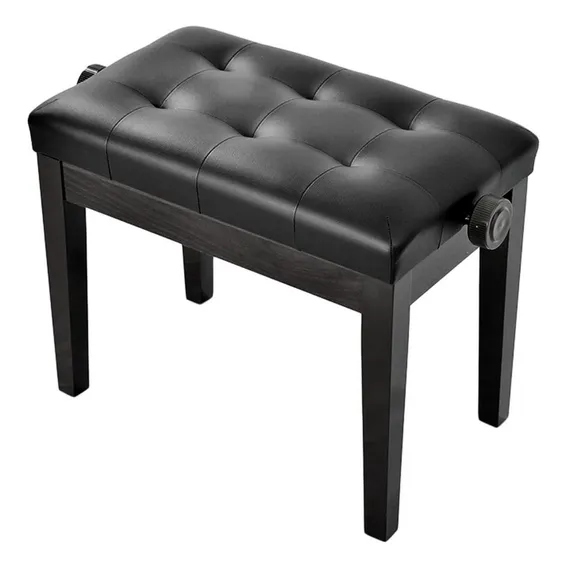 Banco Para Piano C/ Regulagem Banqueta Luxo Sonata 212 Preto Foto 1