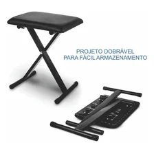 Banco Piano Em X Mellody Q90 Banqueta Teclado - Loja Cor Preto Foto mini  2