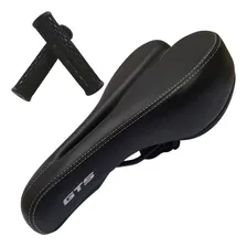 Banco Selim Vazado Gts Bike Mtb Preto Confortavel + Manopla Foto mini 1