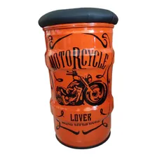 Banco Tambor Vintage Motocycle Tonel Puff Foto mini 1