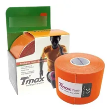 Bandagem Kinesio Elástica Funcional Adesiva Tmax 5mts Cor Laranja Foto mini 2