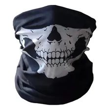 Bandana Touca Balaclava Mascara Paintball Airsoft Caveira Cor Preto01 Foto mini 2