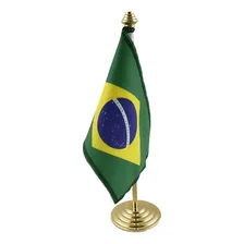 Bandeira Do Brasil De Mesa Com Mastro Foto  mini 1