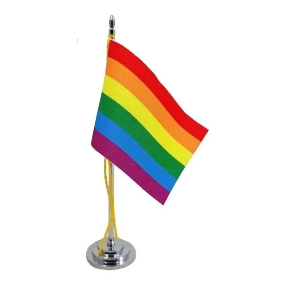 Bandeira Mesa 15cm - Orgulho Lgbtqia+ - Poliéster Foto 1