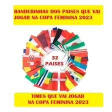 Bandeirinhas Da Copa Do Mundo 32 PaĆses Decoração Bandeira Foto mini 2