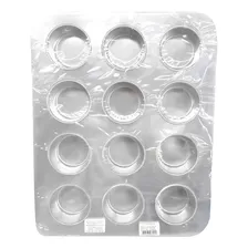 Bandeja Assadeira Para Cupcake Com 12 Cavidades 34ml 5,2x3cm Cor Cinza Foto  mini 1